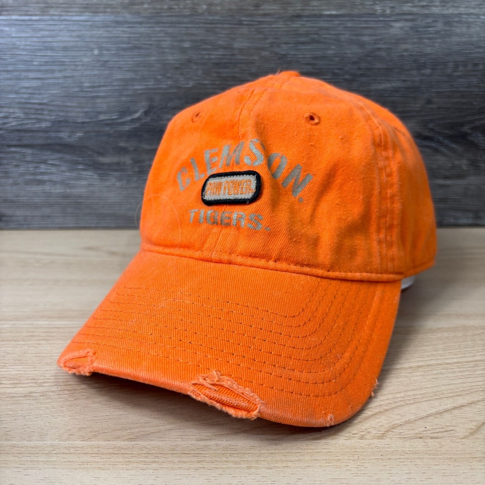Clemson Tigers Hat Cap Strap Back Orange Distressed NCAA‎ College